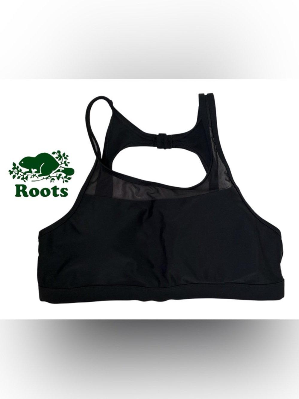 ROOTS BATHING SUIT TOP BIKINI TOP MESH SWIMWEAR